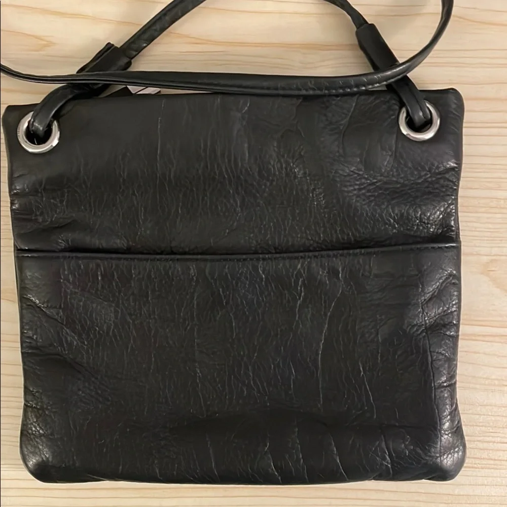 Anthropologie Margot Kari Mini Square Black Leather Crossbody Purse - Picture 1 of 12